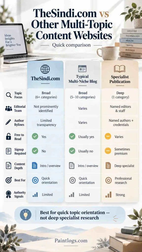 TheSindi com vs. Other Multi-Topic Content Websites