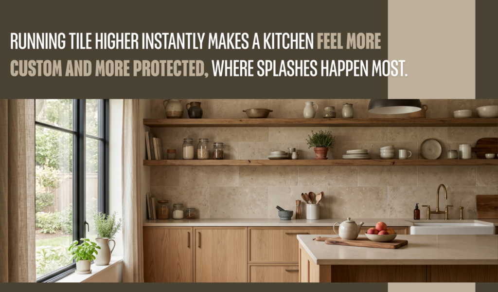 Replace a basic backsplash with full-height tile