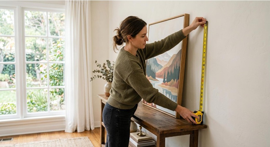 Measuring before you hang prevents the most common wall art mistake