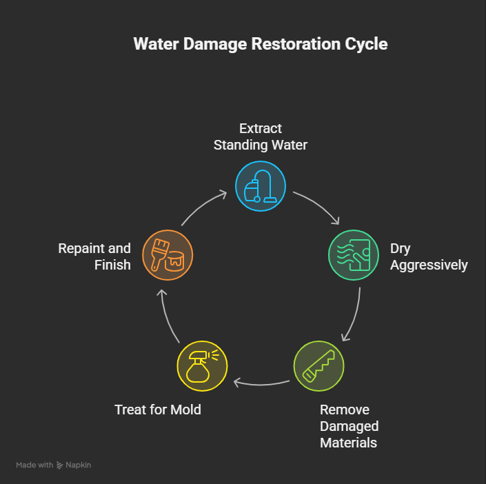 water damage restoration cycle