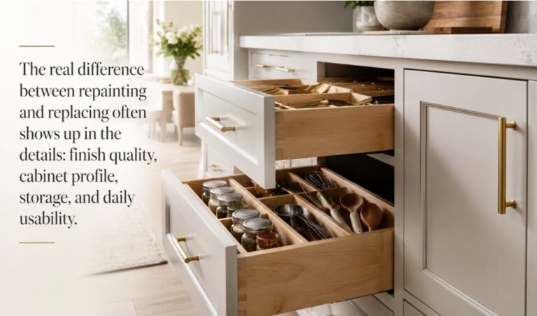 difference between painted vs new cabinets