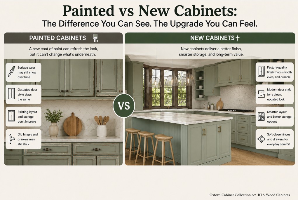 painted vs new cabinets comparison