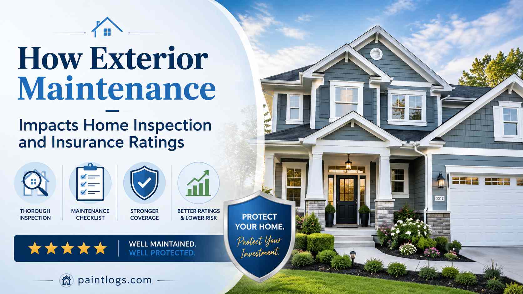 How Exterior Maintenance Impacts Home Inspection and Insurance Ratings