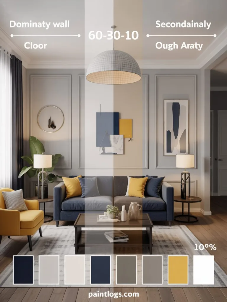 60-30-10 Color Rule Illustration in a Living Room