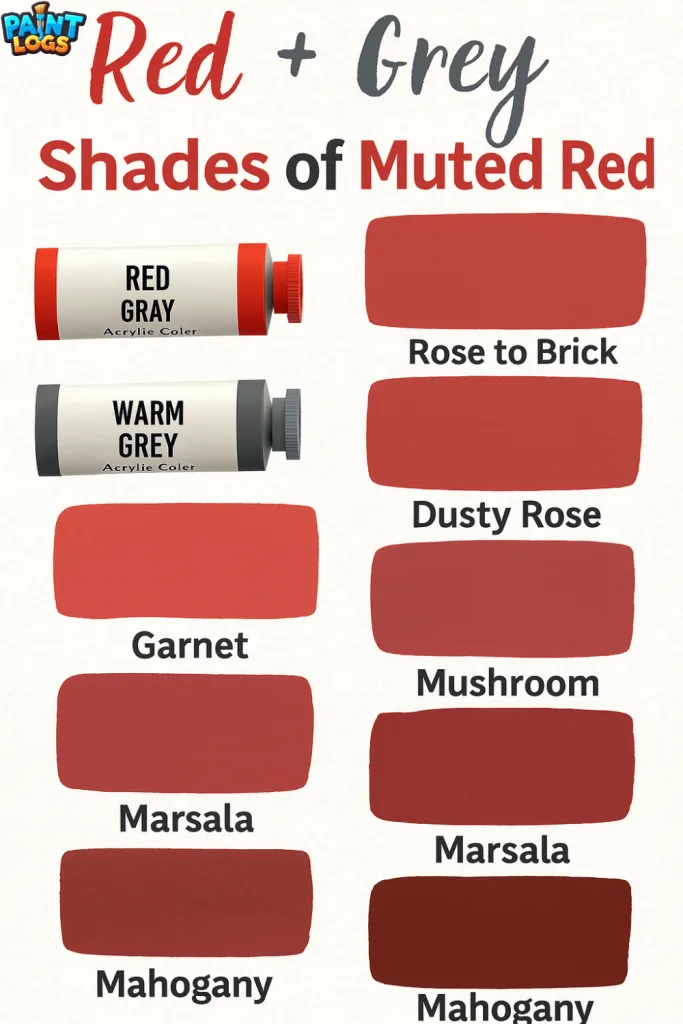 Common Shades Created When Mixing Red and Grey