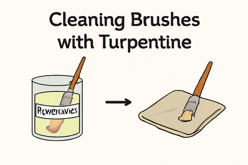 Cleaning Brushes with Turpentine