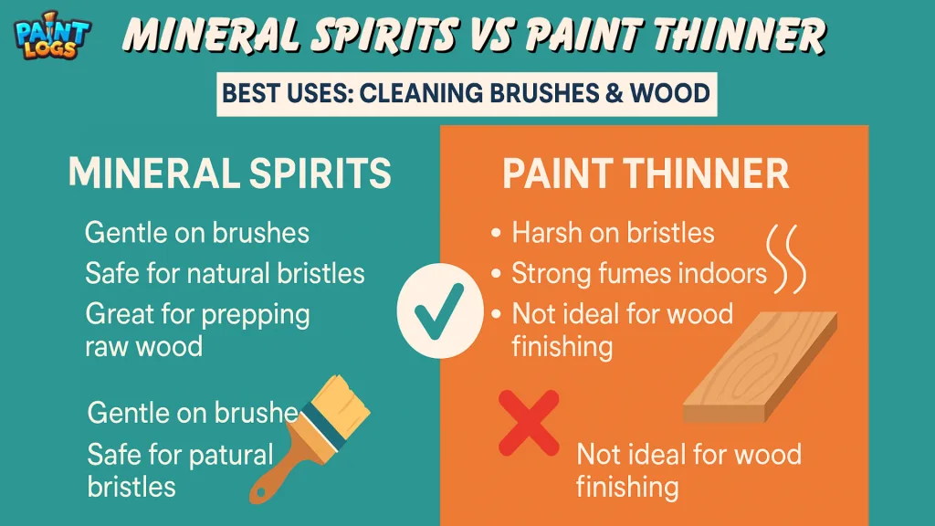 Mineral Spirits vs Paint Thinner uses
