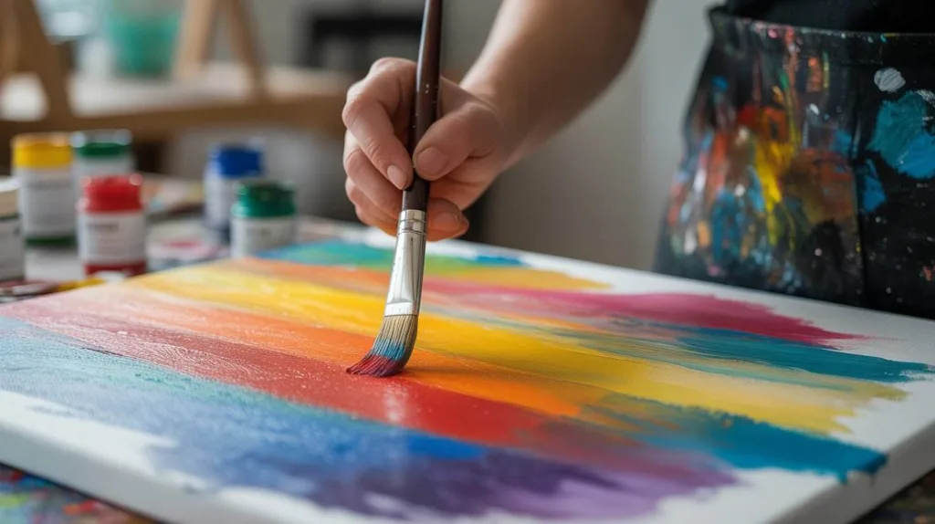 Acrylic painting on canvas surface 