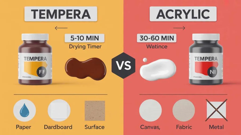 Tempera Paint vs arcylic paint