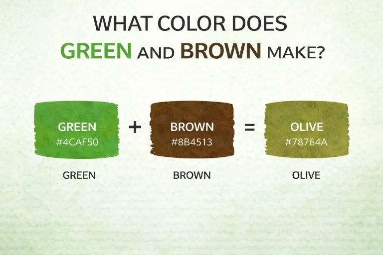 Green and brown mix to create an olive shade. Green and brown make earthy olive tones.