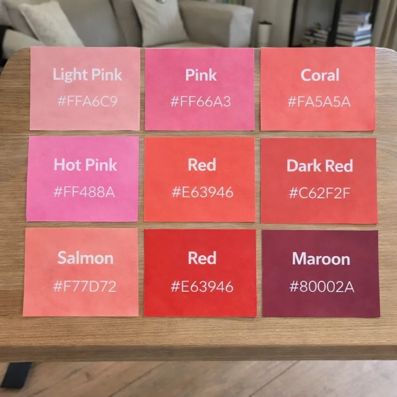 Resulting Colors Red and Pink Make