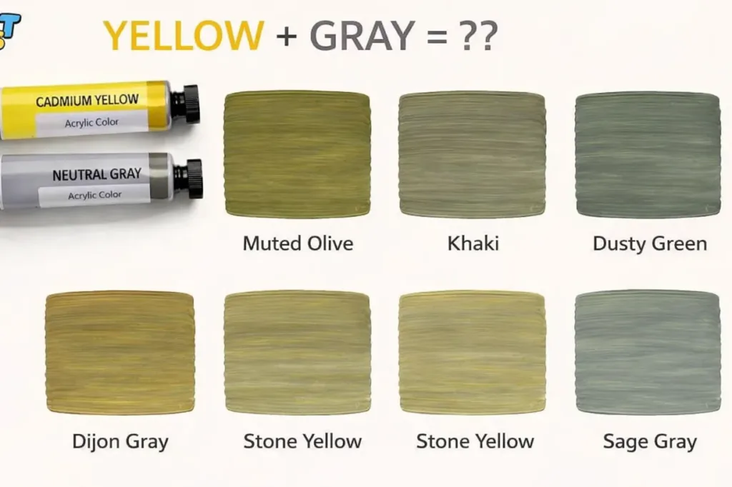 Common Shades Created When Mixing Yellow and Gray