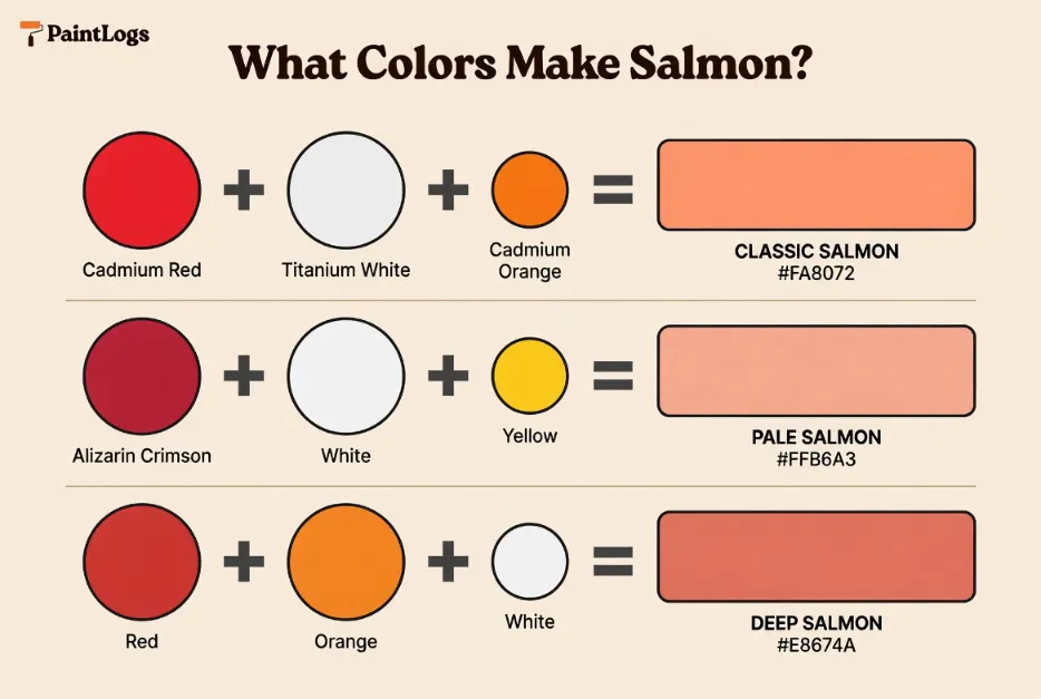 What Colors Make Salmon from red and white
