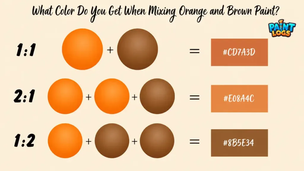 Orange and Brown Ratio Changes the Result Terracotta Color
