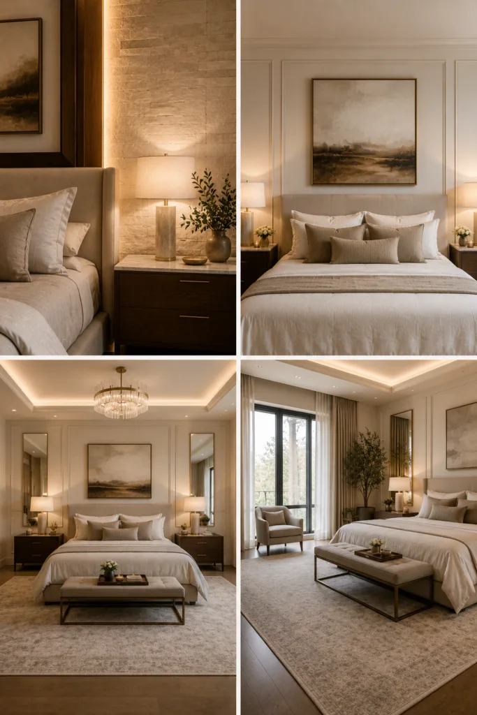 11. Incorporate Natural Stone Elements 12. Select Timeless Artwork 13. Create Symmetry Around The Bed 14. Use Large Area Rugs