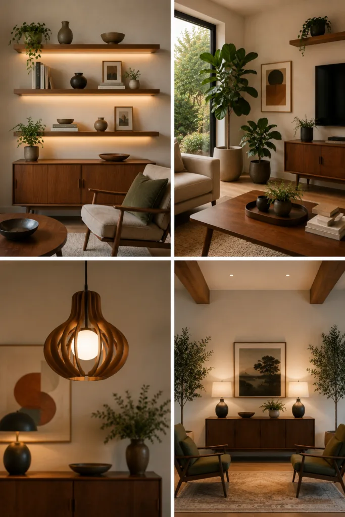11. Install Simple Open Shelving 12. Incorporate Indoor Plants 13. Let Lighting Become Art 14. Create Balance Through Symmetry