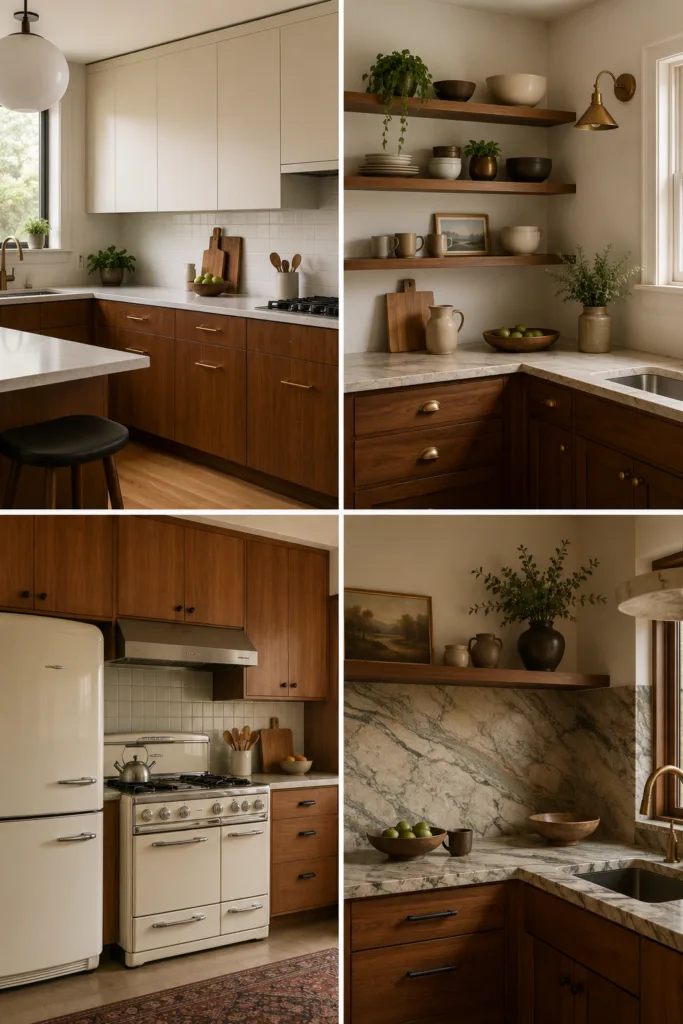 15. Try A Two-Tone Cabinet Design 16. Use Open Shelving In Small Areas 17. Add Vintage-Inspired Appliances 18. Use Natural Stone Carefully
