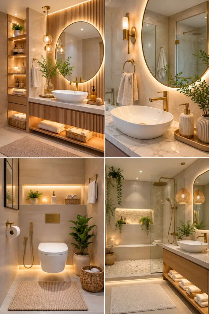 15. Use Fluted Details For Texture 16. Add A Touch Of Brass 17. Make The Toilet Area Look Neater 18. Use A Calm Spa-Inspired Style