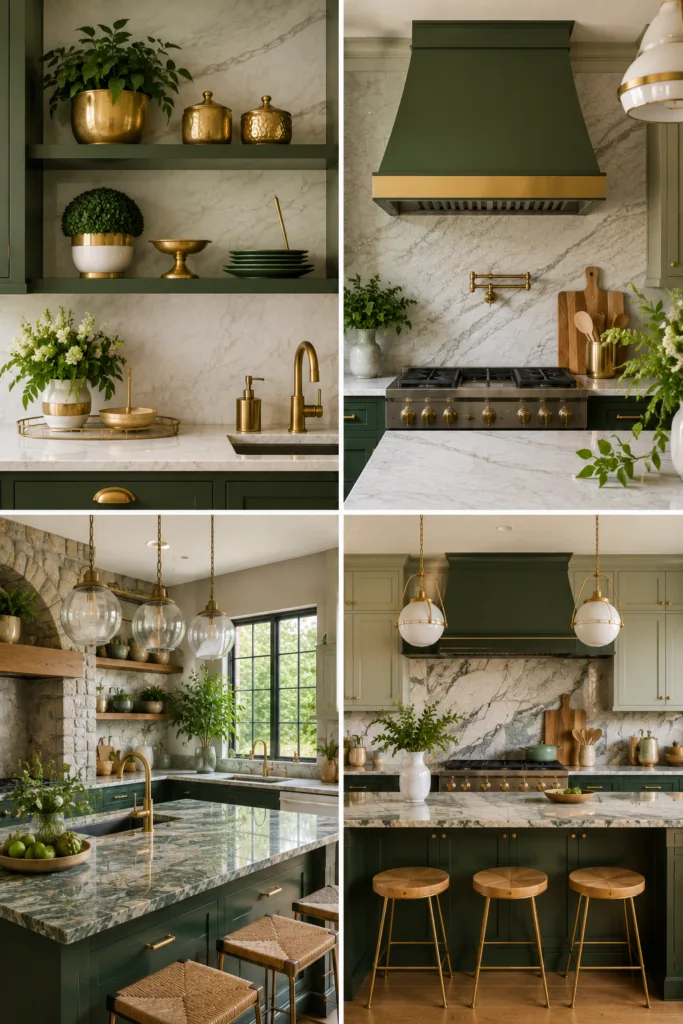 Use Dark Green Lower Cabinets