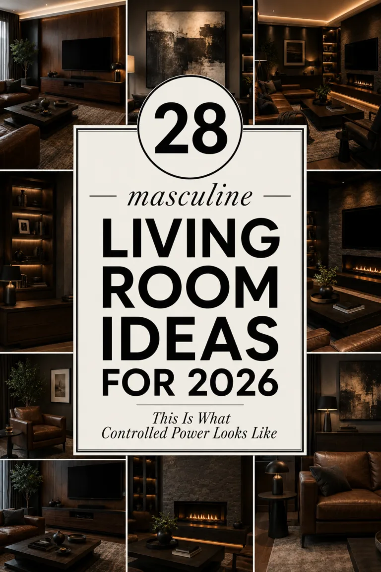 28 Masculine Living Room Ideas for 2026: This Is What Controlled Power Looks Like