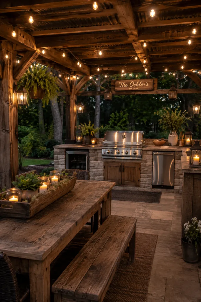 Add a Wooden Pergola Over the Kitchen
