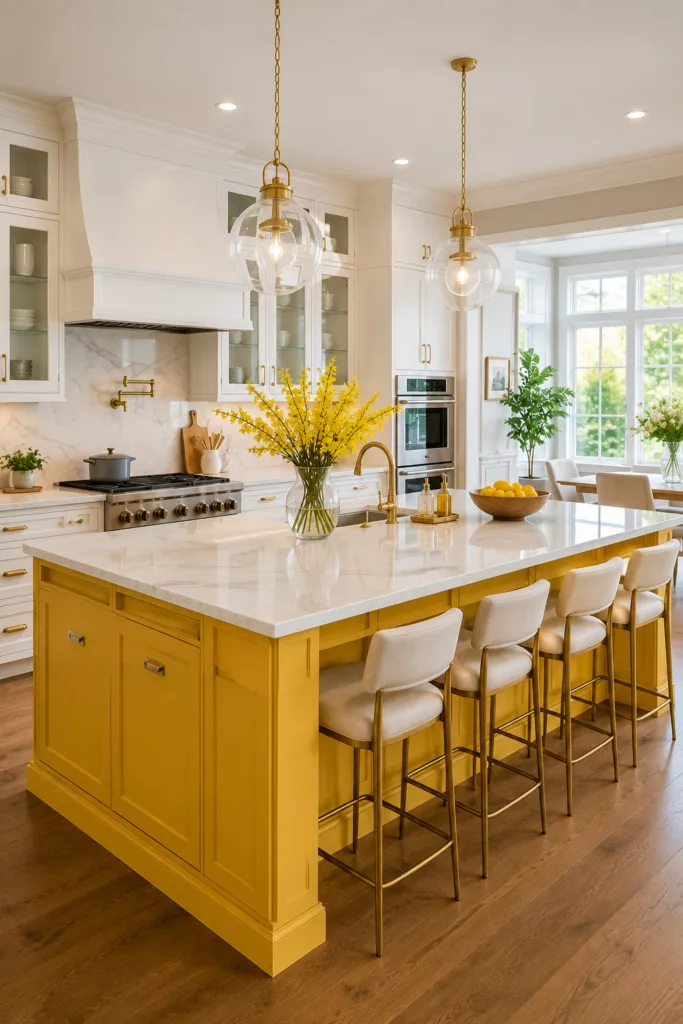 Add a Yellow Kitchen Island