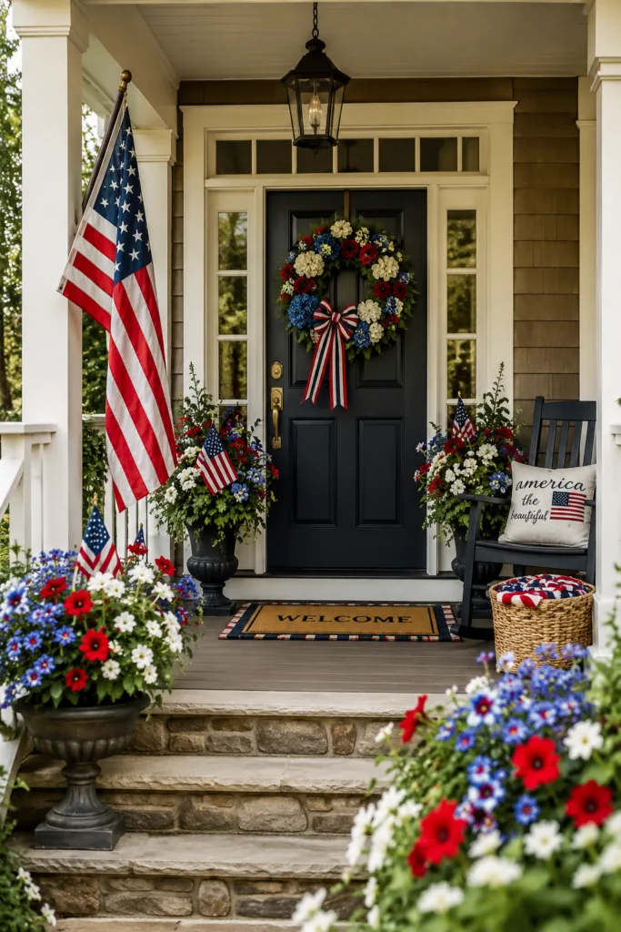 Patriotic Front Porch Decor