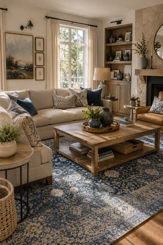 Blue Patterned Rug