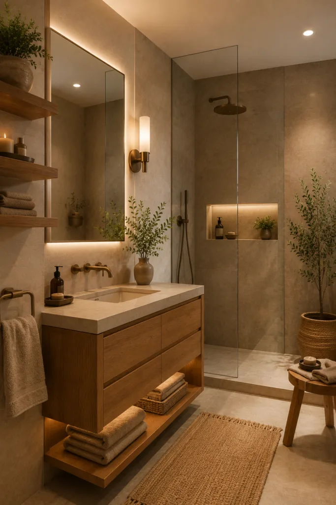 Bring Warm Wood Into The Bathroom