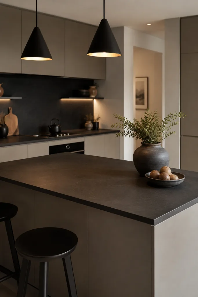 Choose Matte Black Countertops For A Soft Look