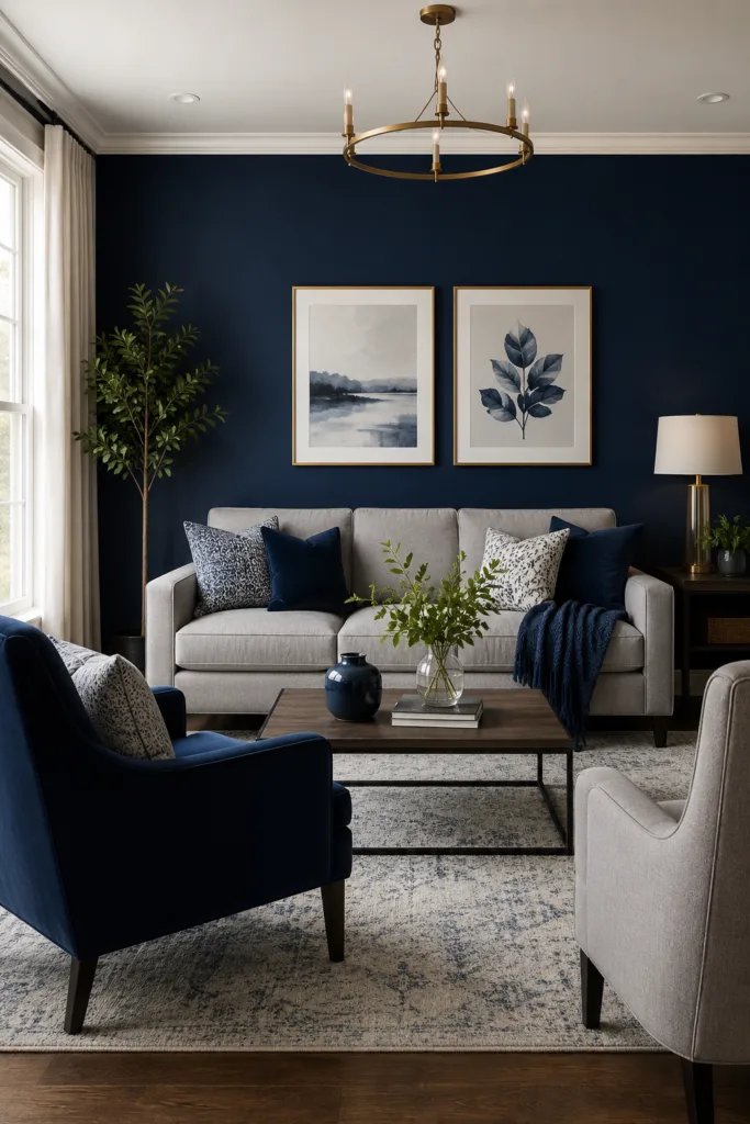 Choose a Navy Blue Accent Wall