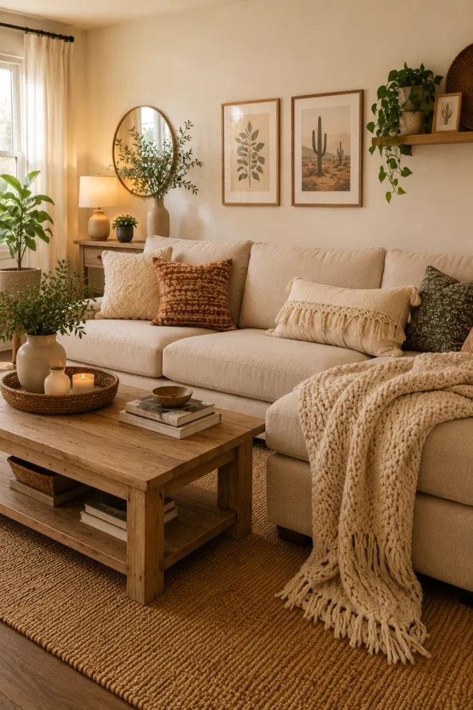Cozy Beige Linen Sofa