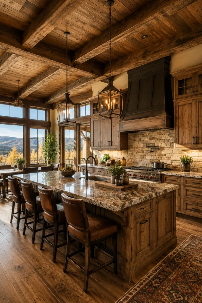 Exposed Wood Beams Across The Ceiling
