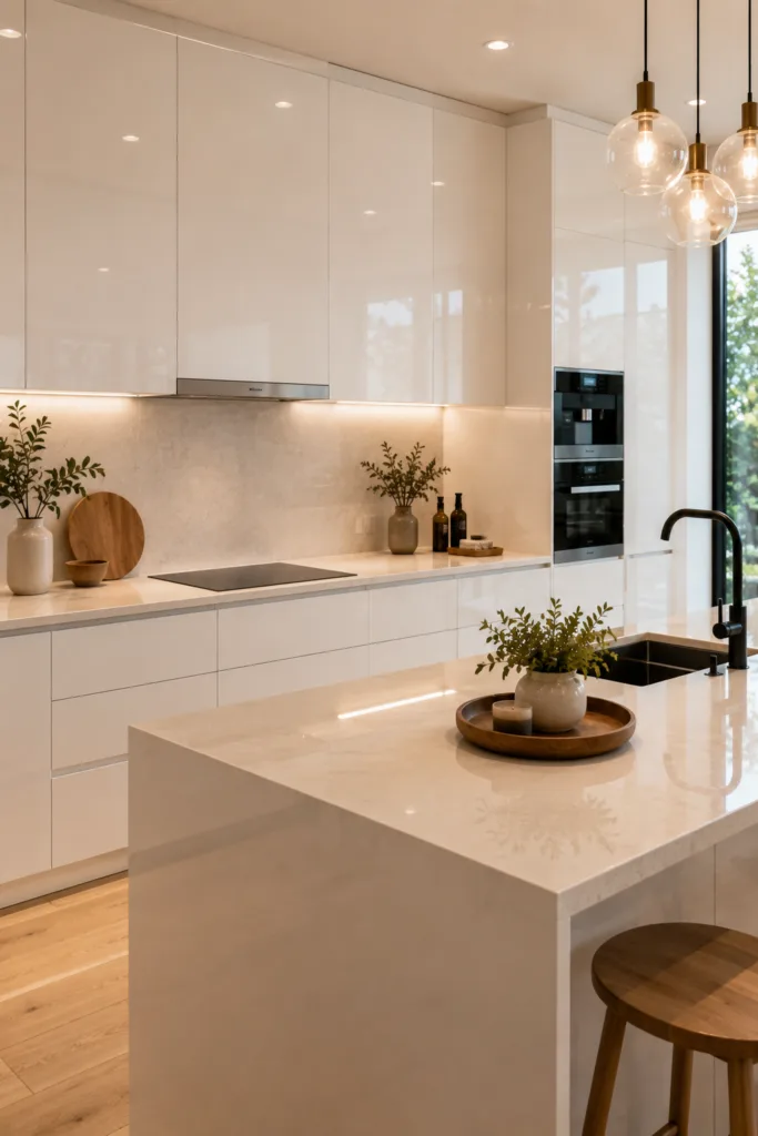 Glossy Handleless Cabinets