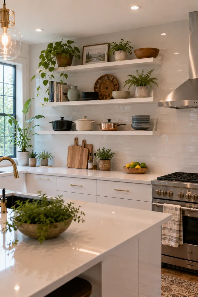 Glossy Open Shelving