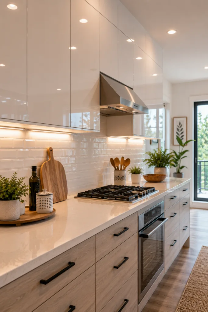Glossy Upper Cabinets
