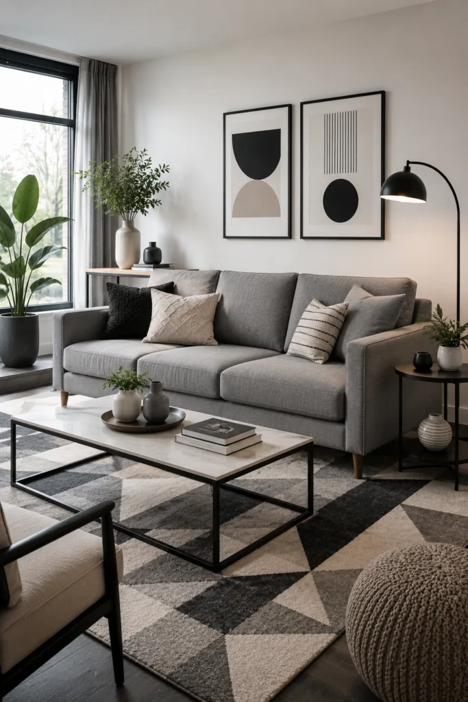 Gray Contemporary Sofa