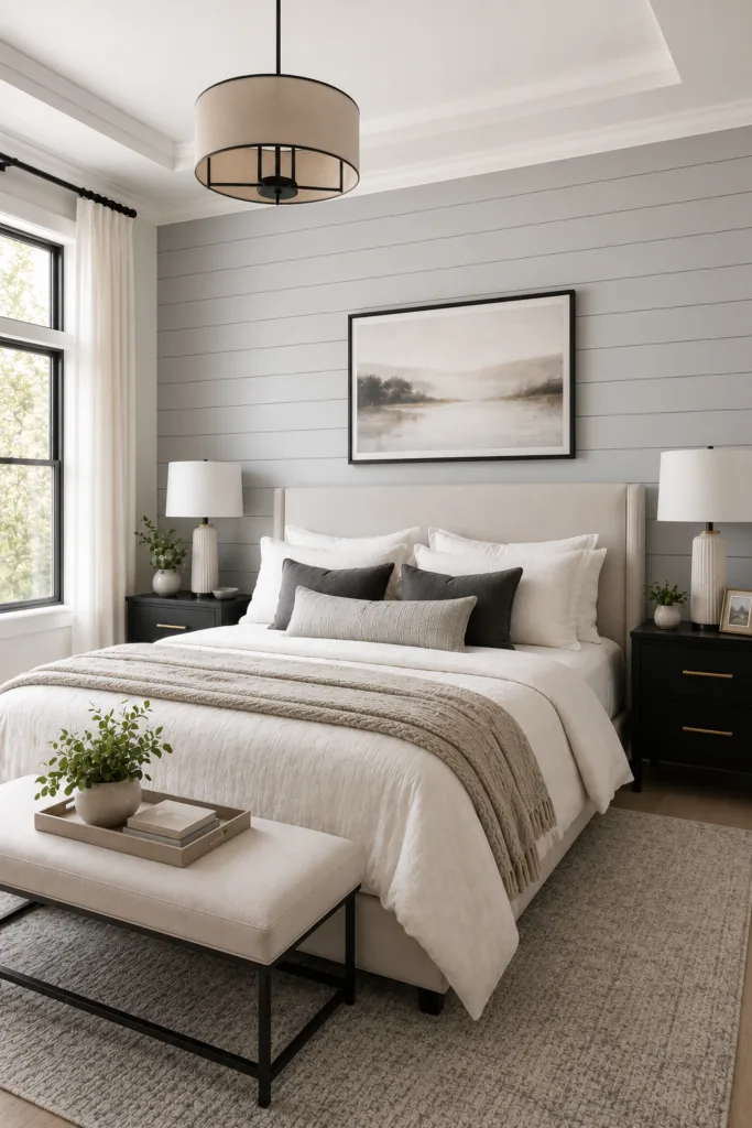 Gray Shiplap Accent Wall