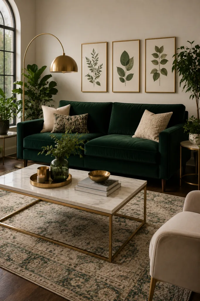 Green Velvet Sofa