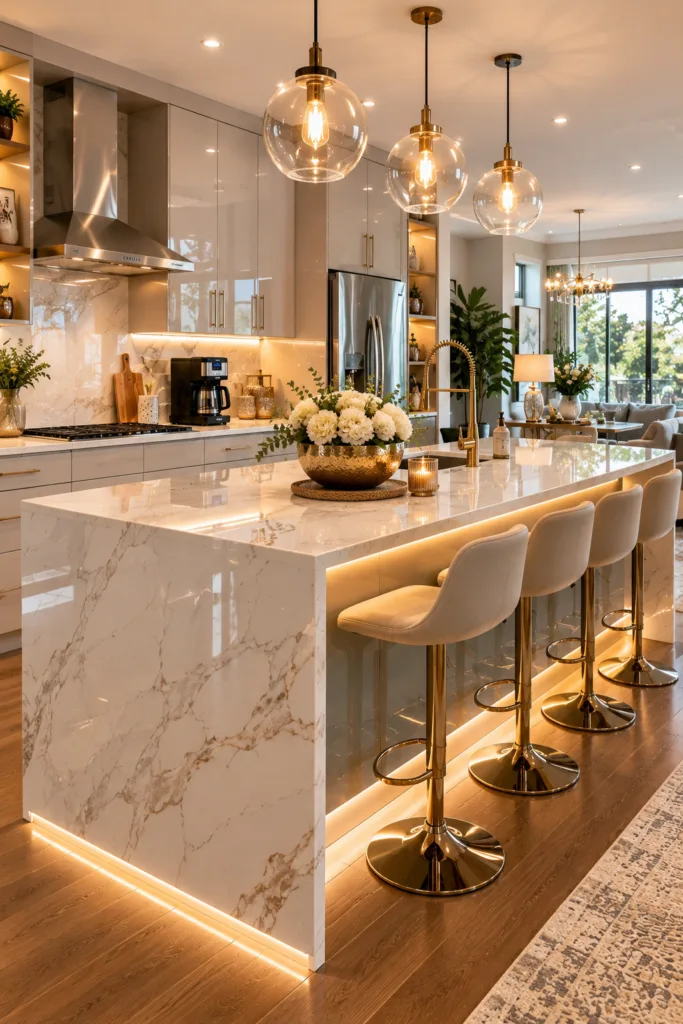High Gloss Kitchen Island