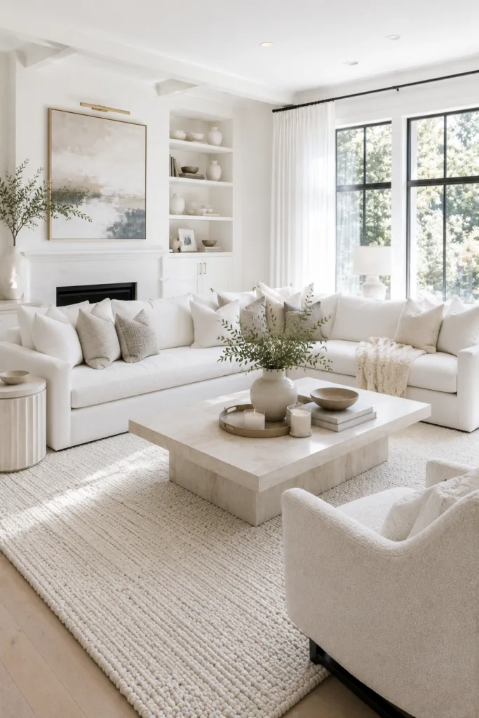 Incorporate a Large White Area Rug