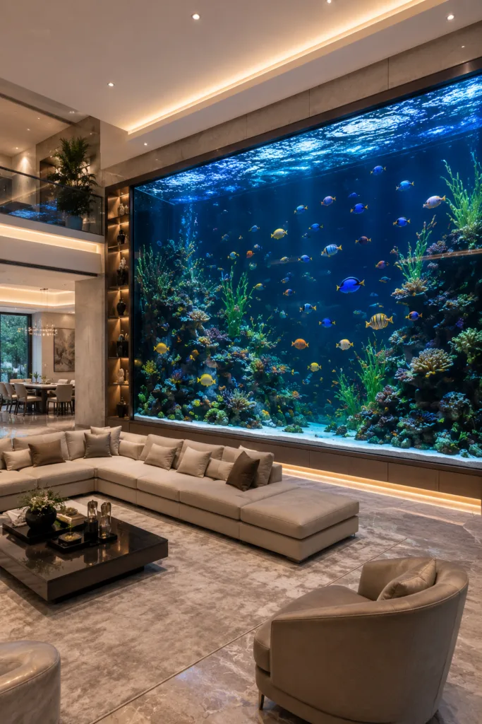 Install A Wall-To-Wall Aquarium