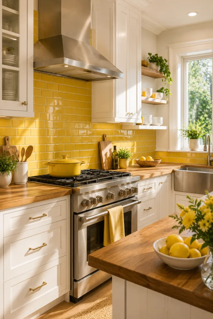 Install a Yellow Tile Backsplash