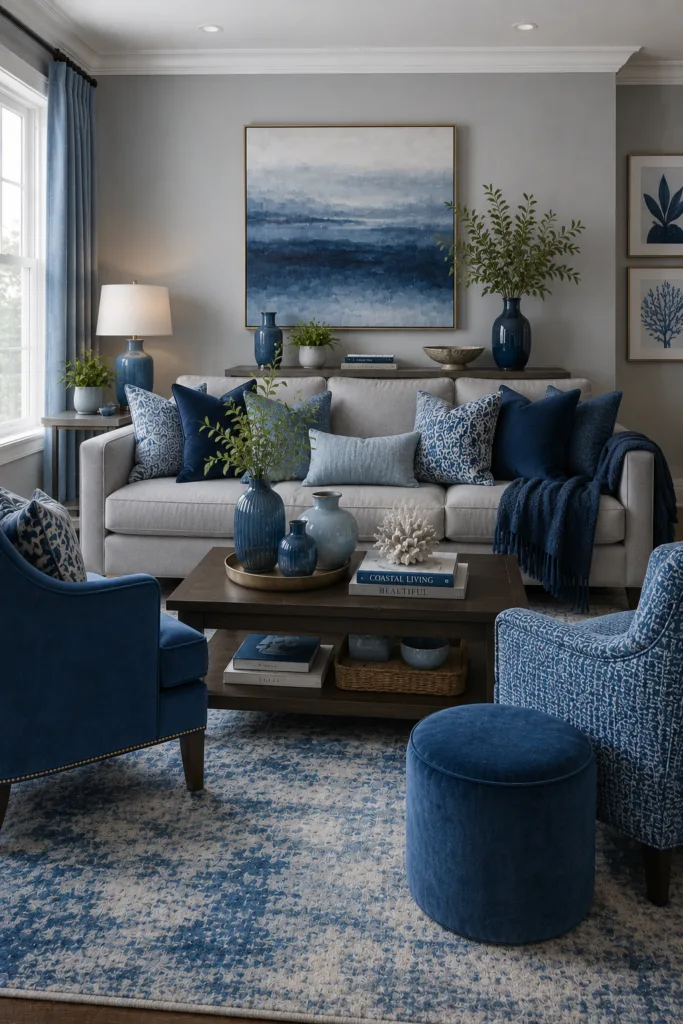 Layer Different Shades of Blue