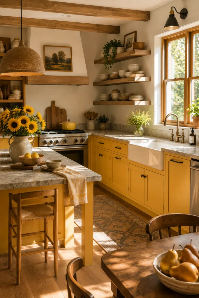 Mix Yellow with Natural Wood