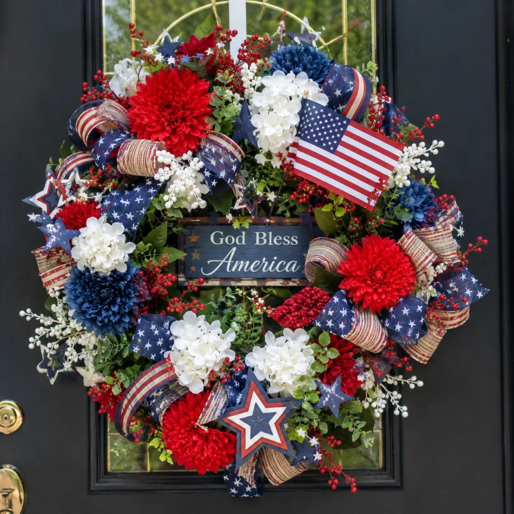 Patriotic Wreath for Door