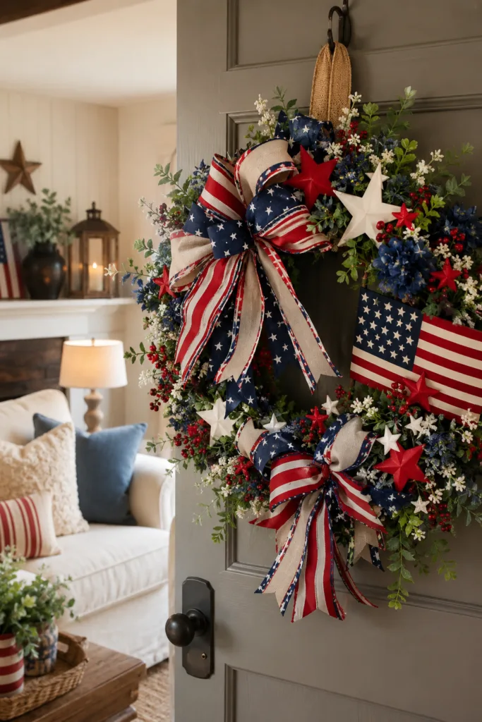 Patriotic Wreath for Indoor Door