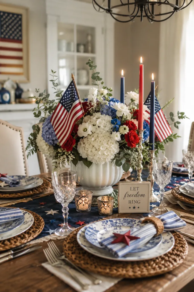 Red, White & Blue Table Centerpiece