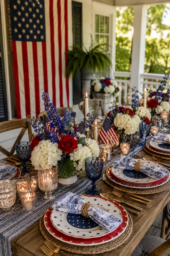 Red, White, and Blue Table Setting