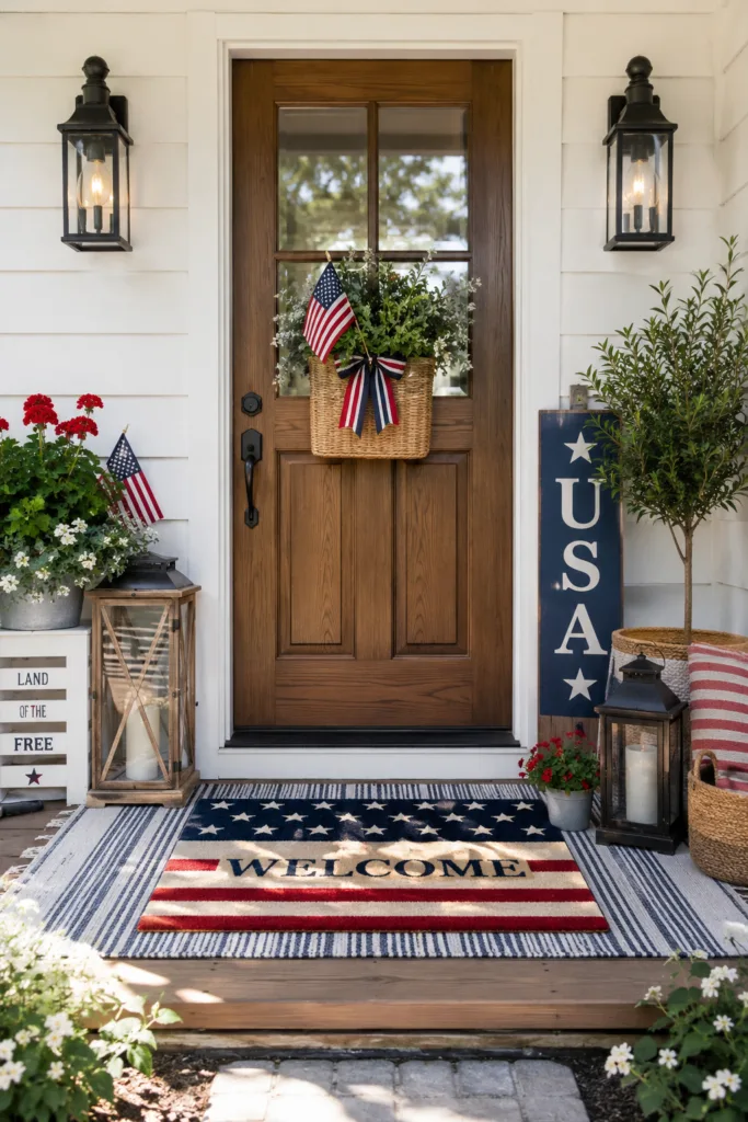 Red, White, and Blue Welcome Mat